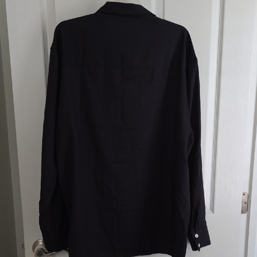 Black Western Shirt with White Embroidery - Picture 6 of 7